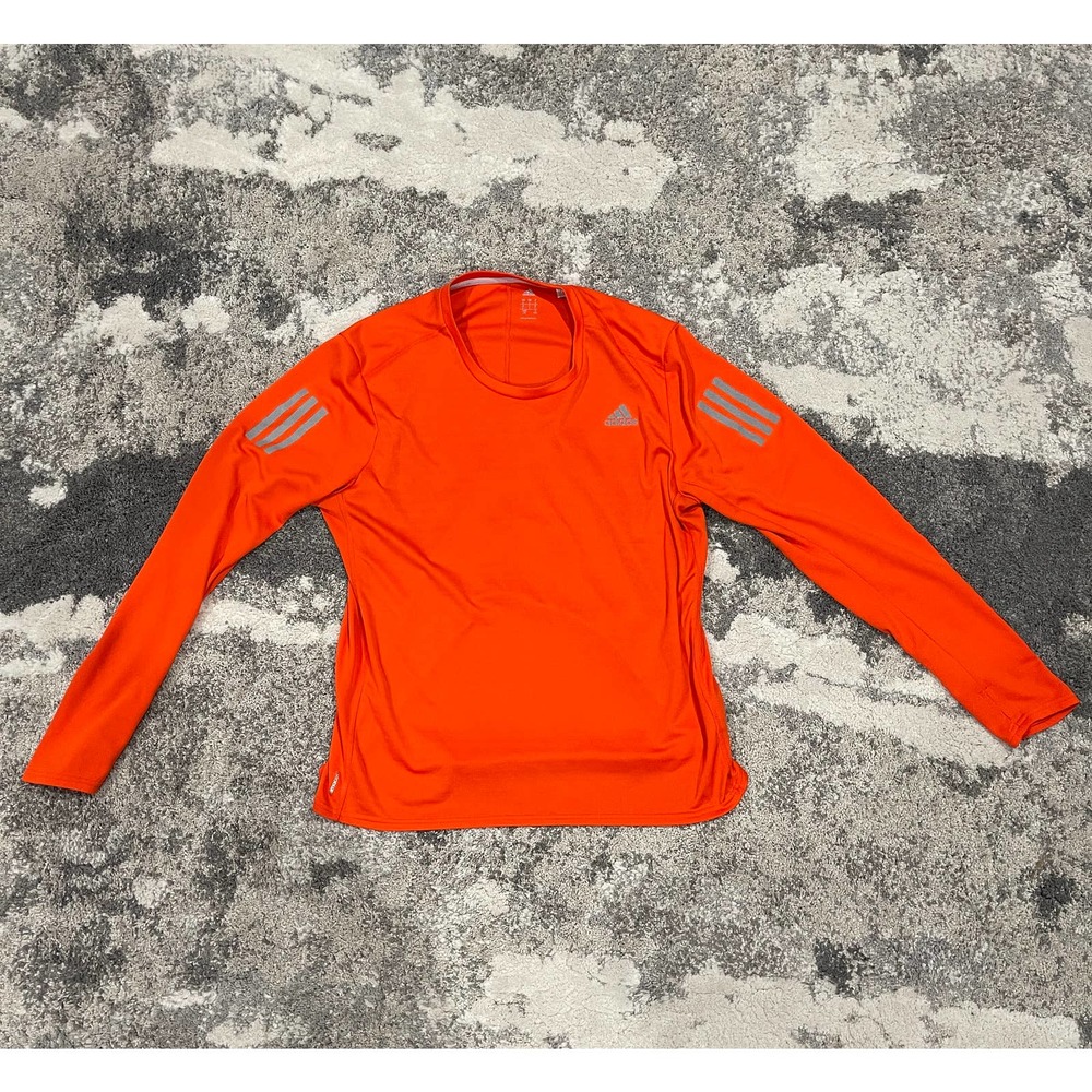 Adidas Orange Performance Athletic Long Sleeve Exercise Shirt